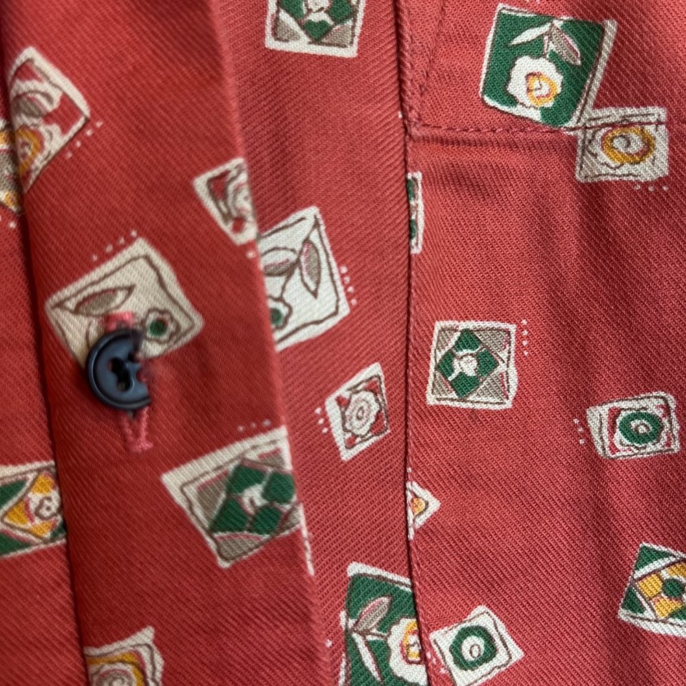 Vintage Japanese Button-Down Patterned Funky Shir… - image 2